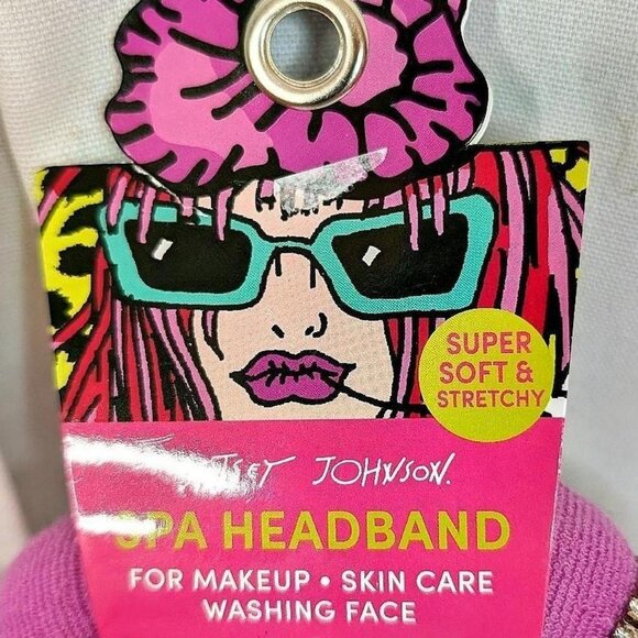 Betsey Johnson Purple Beaded Spa Headband And Facial Wipes Collagen NWT - Picture 4 of 4